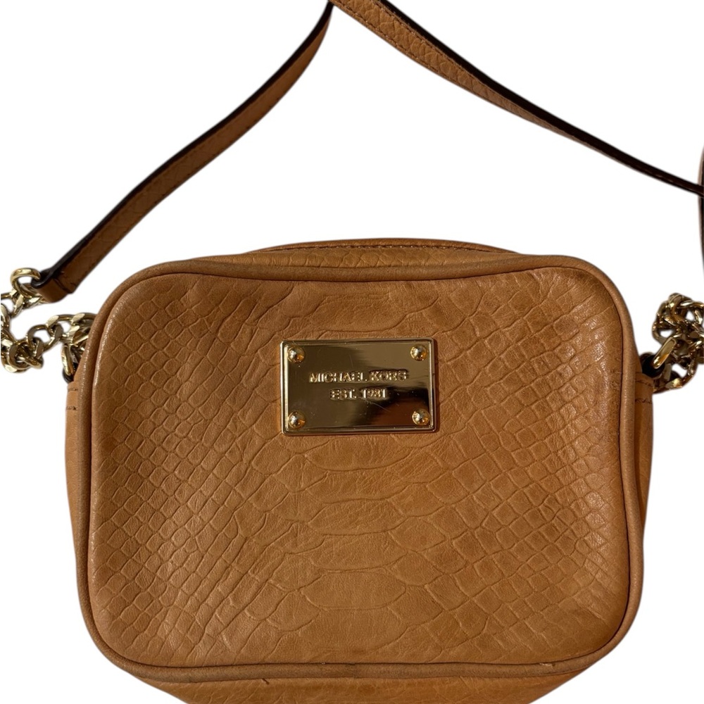 Michael Kors Brown Textured Crossbody Bag